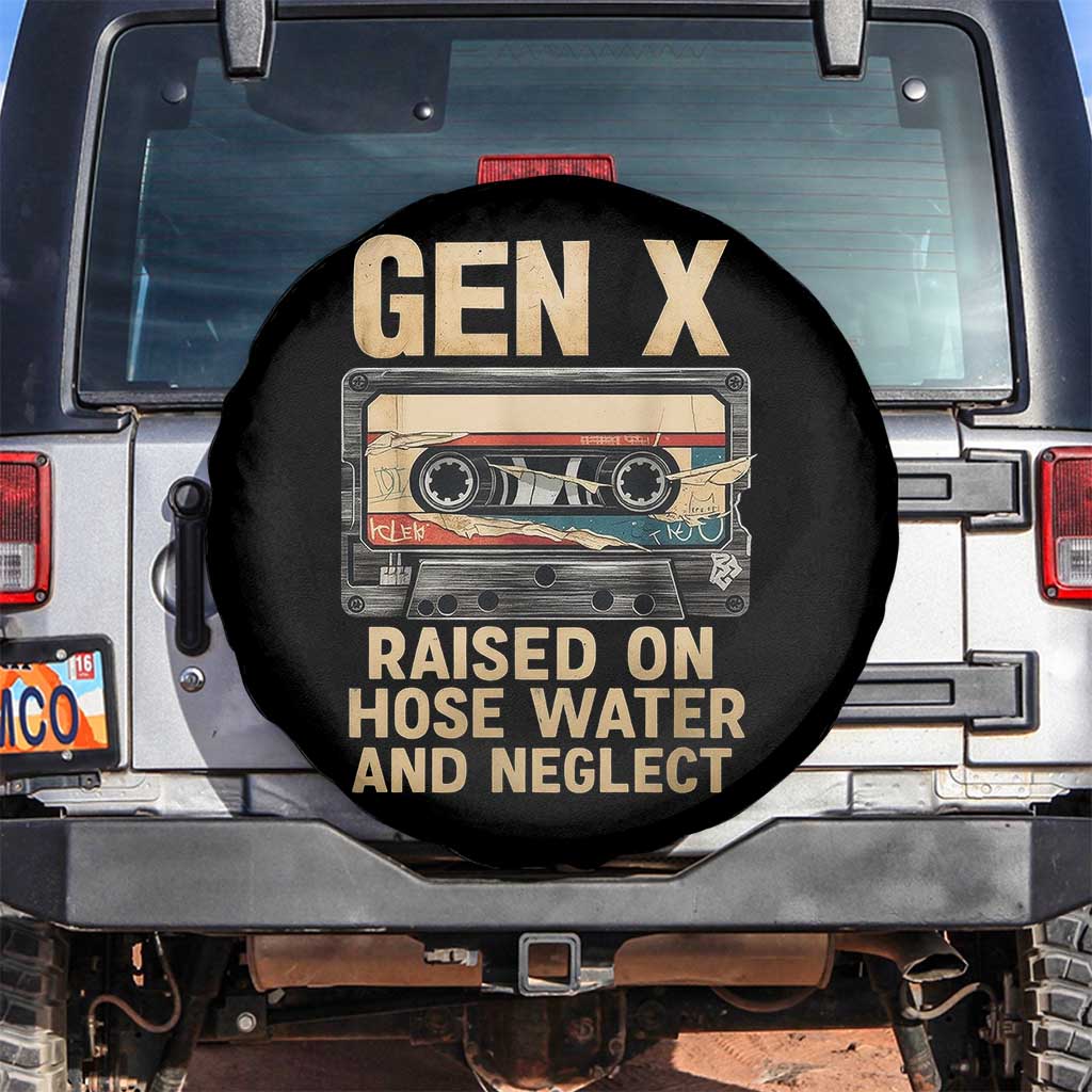 Gen X Spare Tire Cover Vintage Cassette Tape Raised On Hose Water And Neglect Nostalgia - Wonder Print Shop