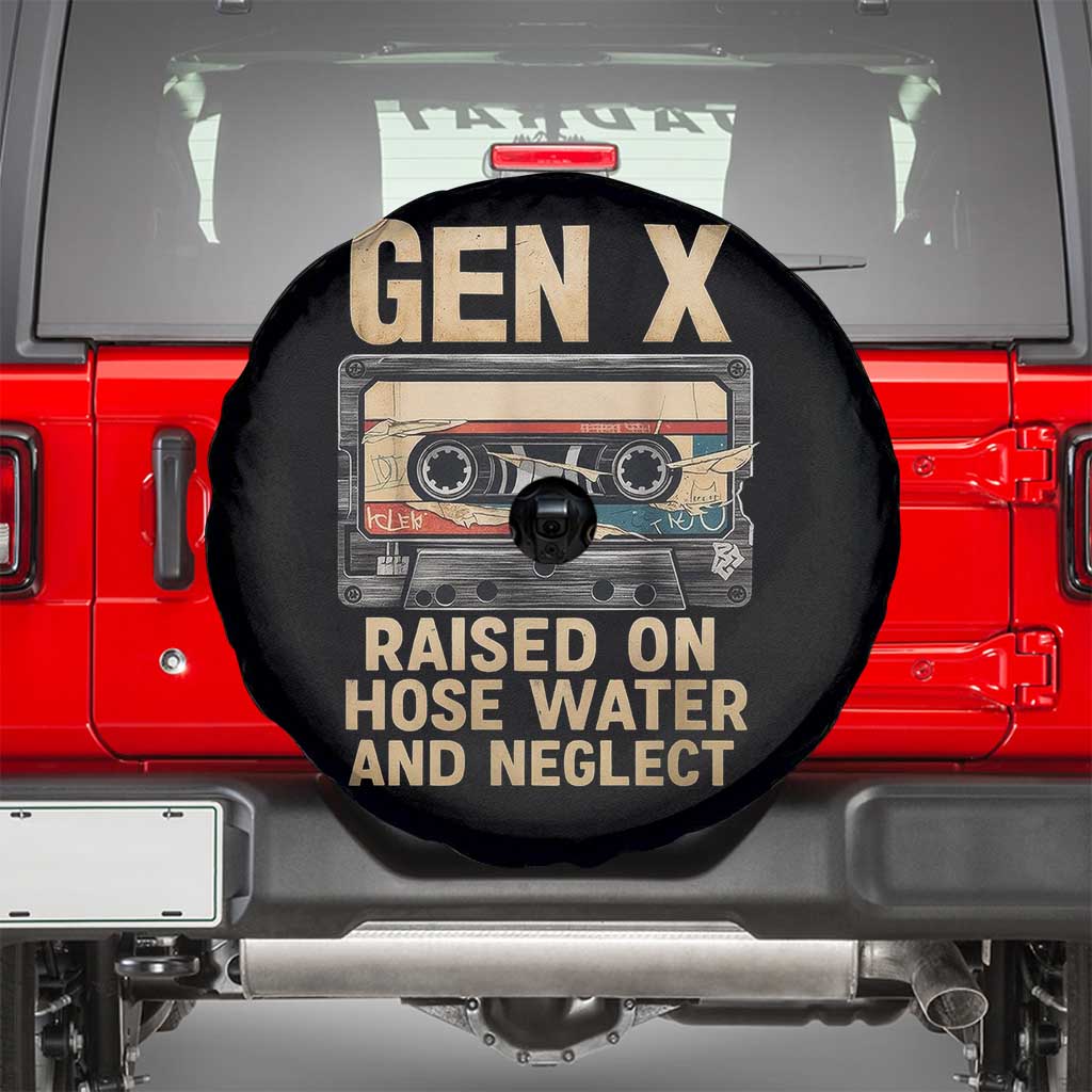 Gen X Spare Tire Cover Vintage Cassette Tape Raised On Hose Water And Neglect Nostalgia - Wonder Print Shop