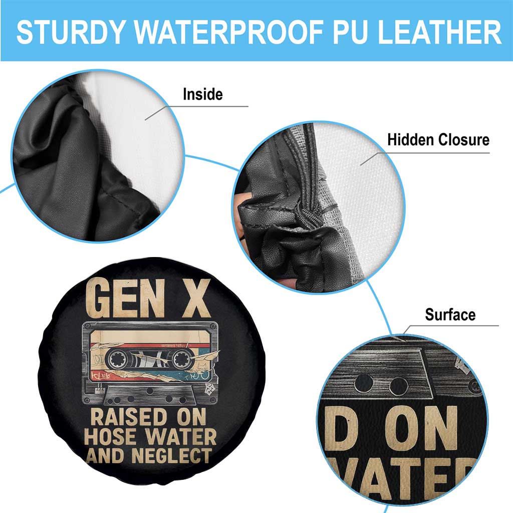 Gen X Spare Tire Cover Vintage Cassette Tape Raised On Hose Water And Neglect Nostalgia - Wonder Print Shop