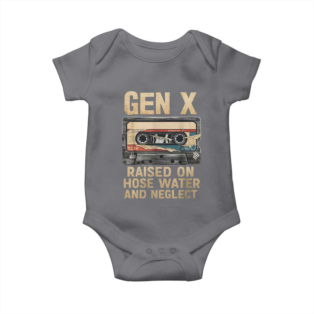 Gen X Baby Onesie Vintage Cassette Tape Raised On Hose Water And Neglect Nostalgia - Wonder Print Shop