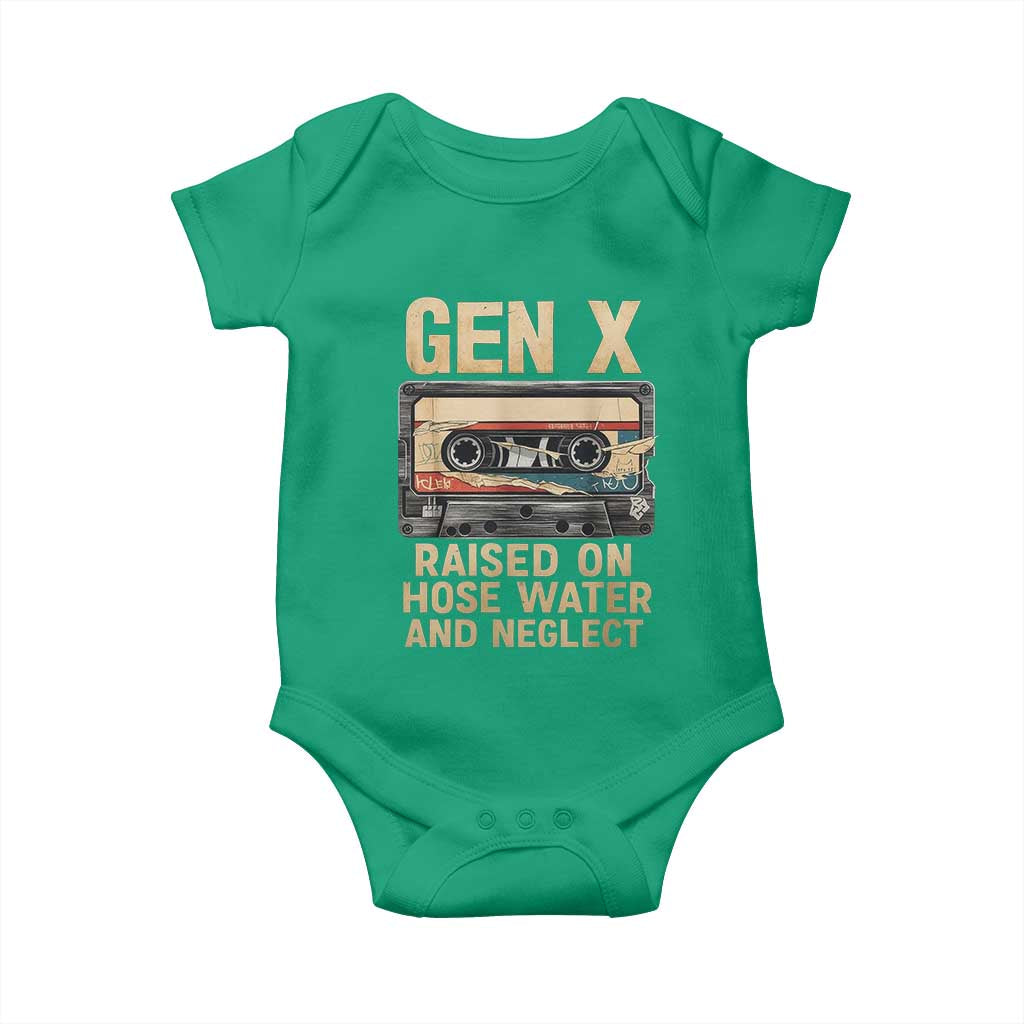 Gen X Baby Onesie Vintage Cassette Tape Raised On Hose Water And Neglect Nostalgia - Wonder Print Shop