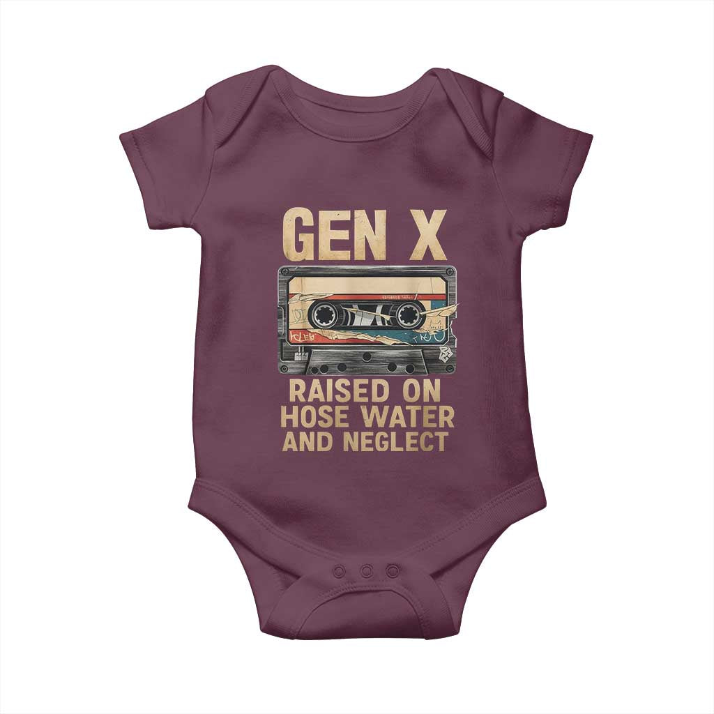 Gen X Baby Onesie Vintage Cassette Tape Raised On Hose Water And Neglect Nostalgia - Wonder Print Shop