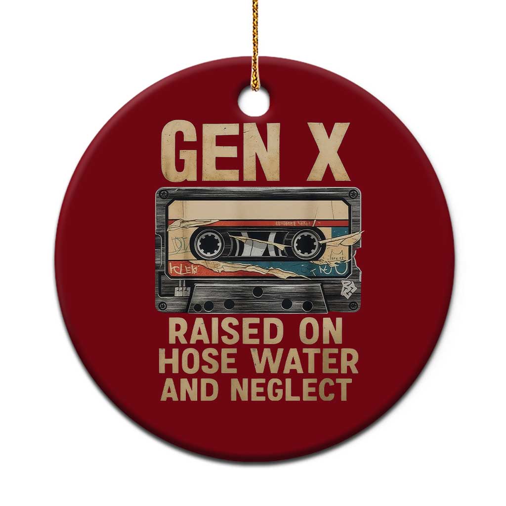 Gen X Ceramic Ornament Vintage Cassette Tape Raised On Hose Water And Neglect Nostalgia - Wonder Print Shop
