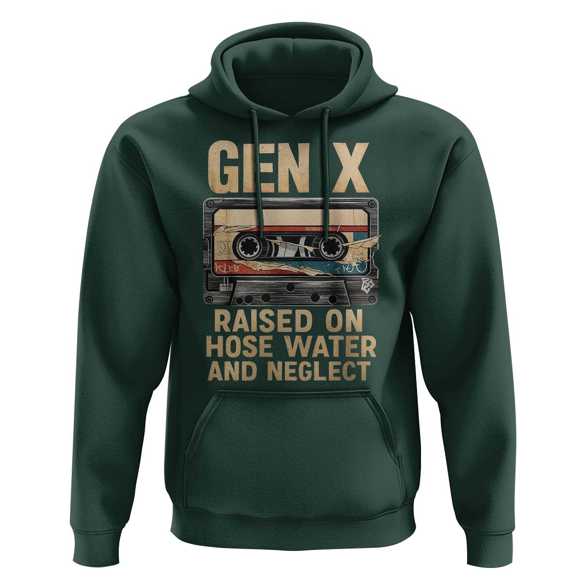 Gen X Hoodie Vintage Cassette Tape Raised On Hose Water And Neglect Nostalgia - undefined