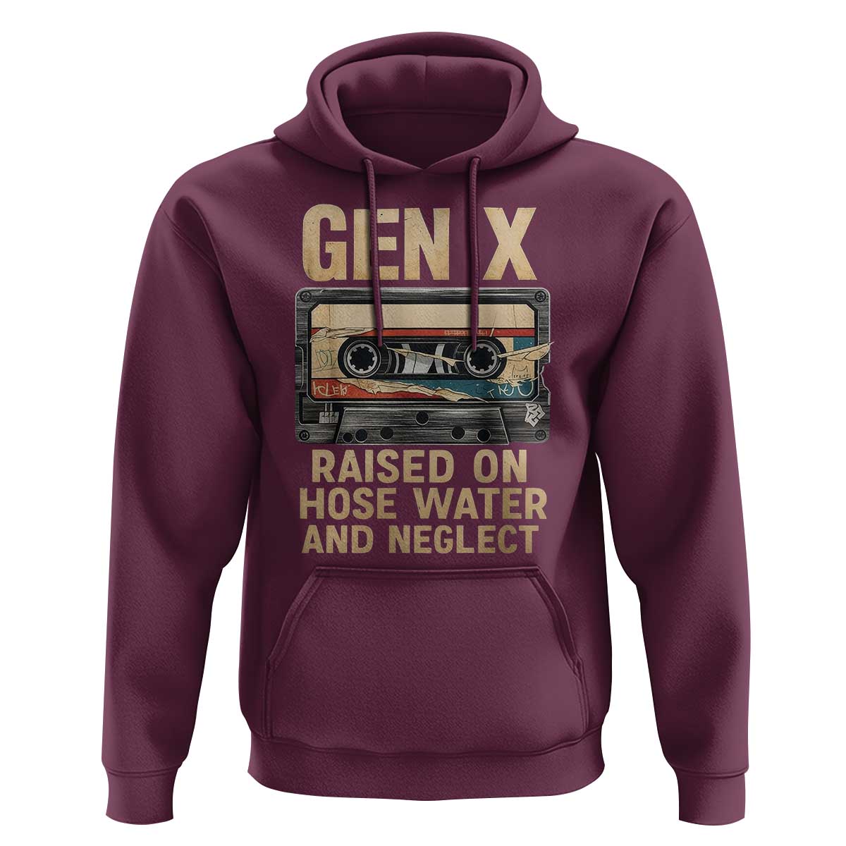 Gen X Hoodie Vintage Cassette Tape Raised On Hose Water And Neglect Nostalgia - undefined