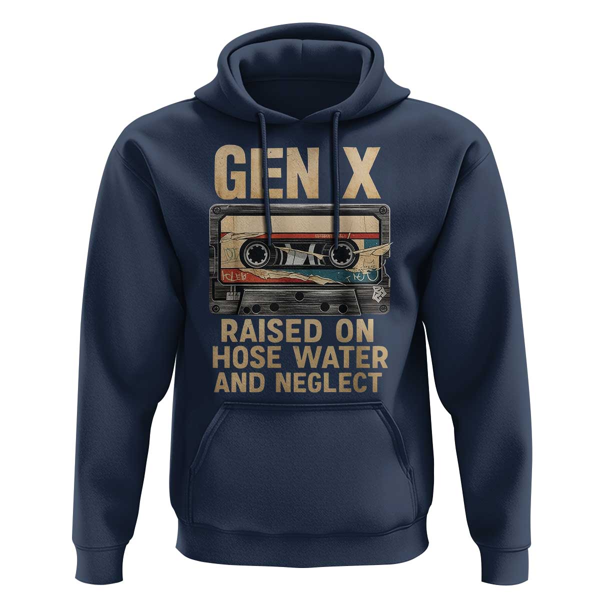 Gen X Hoodie Vintage Cassette Tape Raised On Hose Water And Neglect Nostalgia - undefined