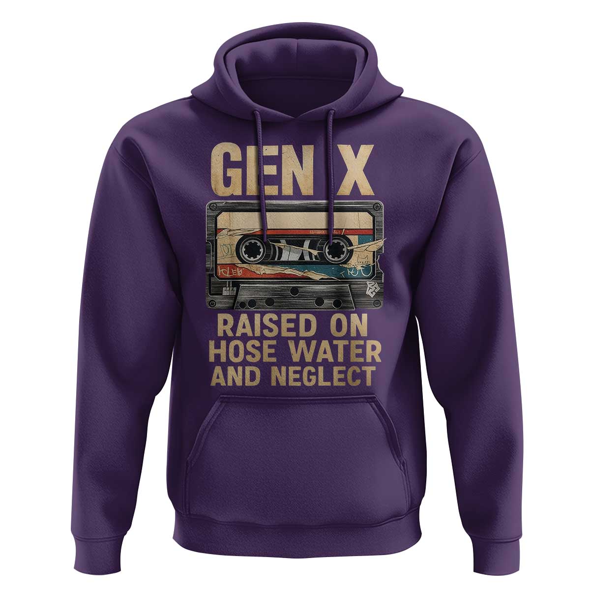 Gen X Hoodie Vintage Cassette Tape Raised On Hose Water And Neglect Nostalgia - undefined