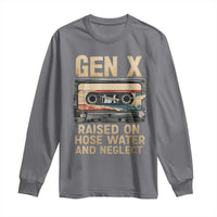 Gen X Long Sleeve Shirt Vintage Cassette Tape Raised On Hose Water And Neglect Nostalgia - Wonder Print Shop