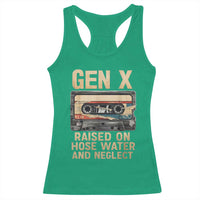 Gen X Racerback Tank Top Vintage Cassette Tape Raised On Hose Water And Neglect Nostalgia - Wonder Print Shop