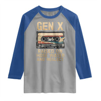 Gen X Raglan Shirt Vintage Cassette Tape Raised On Hose Water And Neglect Nostalgia - Wonder Print Shop