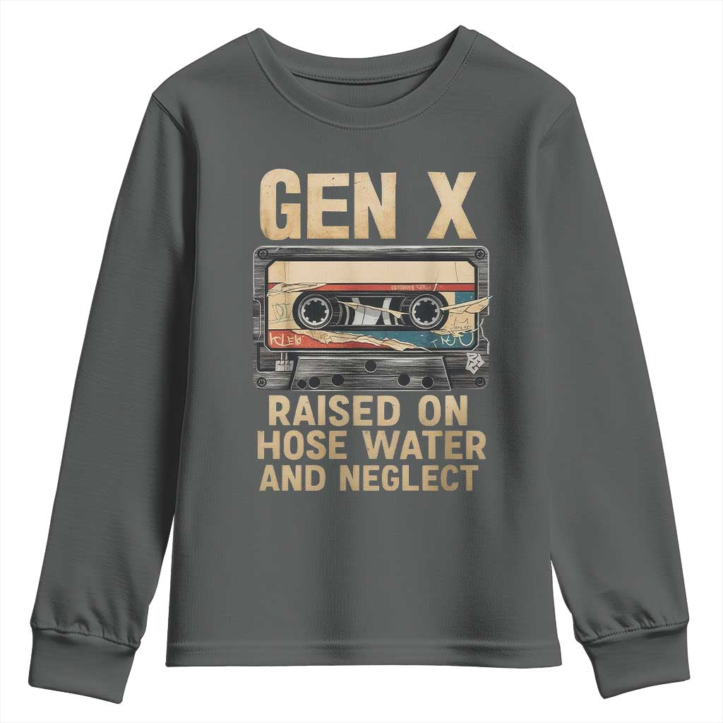 Gen X Youth Sweatshirt Vintage Cassette Tape Raised On Hose Water And Neglect Nostalgia - undefined