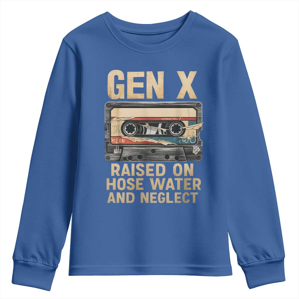 Gen X Youth Sweatshirt Vintage Cassette Tape Raised On Hose Water And Neglect Nostalgia - undefined