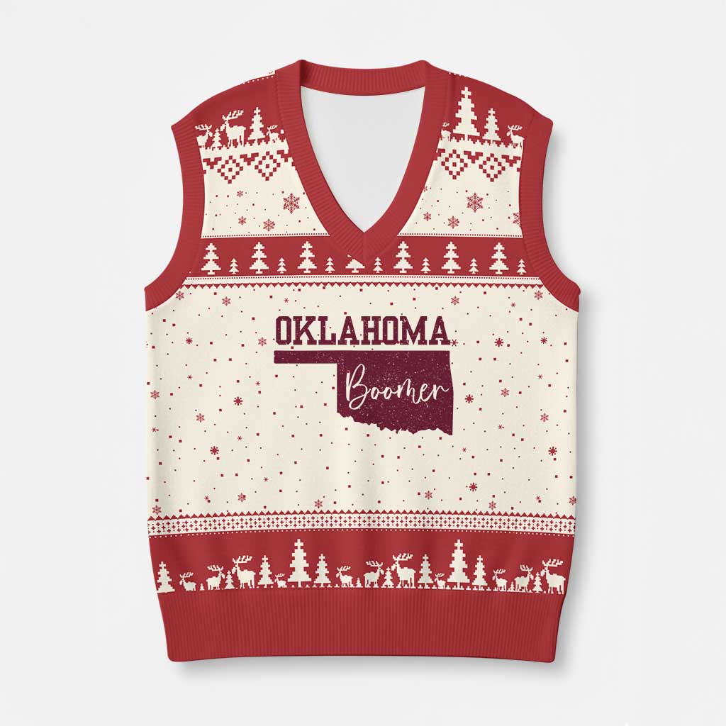 Oklahoma Boomer V-Neck Knit Sweater Vest - Wonder Print Shop