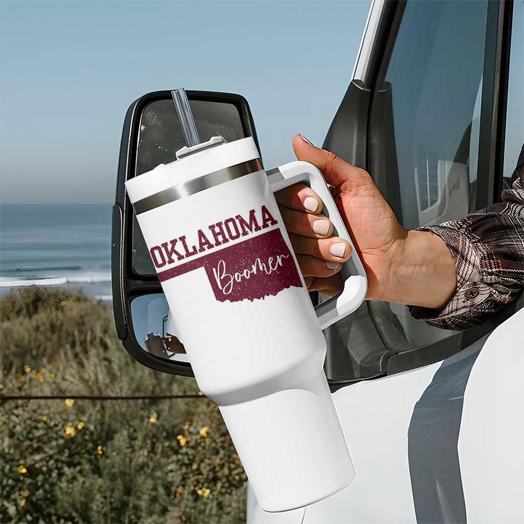 Oklahoma Boomer Tumbler With Handle - Wonder Print Shop