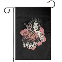 Sarcastic Vintage Garden Flag Funny Retro 50s Use Your Brain Aesthetic - Wonder Print Shop