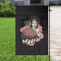 Sarcastic Vintage Garden Flag Funny Retro 50s Use Your Brain Aesthetic - Wonder Print Shop