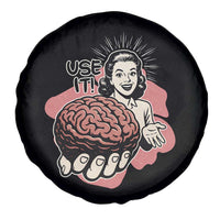 Sarcastic Vintage Spare Tire Cover Funny Retro 50s Use Your Brain Aesthetic - Wonder Print Shop