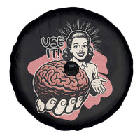 Sarcastic Vintage Spare Tire Cover Funny Retro 50s Use Your Brain Aesthetic - Wonder Print Shop