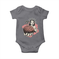 Sarcastic Vintage Baby Onesie Funny Retro 50s Use Your Brain Aesthetic - Wonder Print Shop