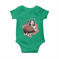 Sarcastic Vintage Baby Onesie Funny Retro 50s Use Your Brain Aesthetic - Wonder Print Shop