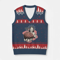 Sarcastic Vintage V-Neck Knit Sweater Vest Funny Retro 50s Use Your Brain Aesthetic - Wonder Print Shop