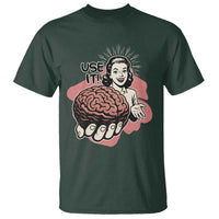 Sarcastic Vintage T Shirt Funny Retro 50s Use Your Brain Aesthetic - Wonder Print Shop