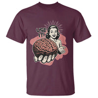 Sarcastic Vintage T Shirt Funny Retro 50s Use Your Brain Aesthetic - Wonder Print Shop
