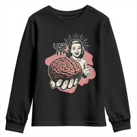 Sarcastic Vintage Youth Sweatshirt Funny Retro 50s Use Your Brain Aesthetic - Wonder Print Shop