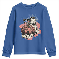 Sarcastic Vintage Youth Sweatshirt Funny Retro 50s Use Your Brain Aesthetic - Wonder Print Shop