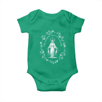 Marian Catholic Baby Onesie Virgin Mary Floral Women Religious Catholic Gift - Wonder Print Shop