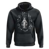 Marian Catholic Hoodie Virgin Mary Floral Women Religious Catholic Gift - Wonder Print Shop