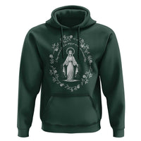 Marian Catholic Hoodie Virgin Mary Floral Women Religious Catholic Gift - Wonder Print Shop