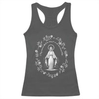 Marian Catholic Racerback Tank Top Virgin Mary Floral Women Religious Catholic Gift - Wonder Print Shop