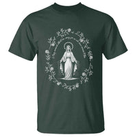 Marian Catholic T Shirt Virgin Mary Floral Women Religious Catholic Gift - Wonder Print Shop