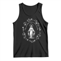 Marian Catholic Tank Top Virgin Mary Floral Women Religious Catholic Gift - Wonder Print Shop