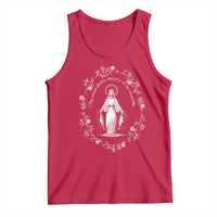 Marian Catholic Tank Top Virgin Mary Floral Women Religious Catholic Gift - Wonder Print Shop