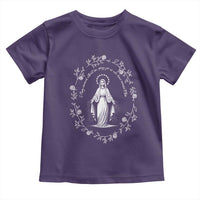 Marian Catholic Toddler T Shirt Virgin Mary Floral Women Religious Catholic Gift - Wonder Print Shop