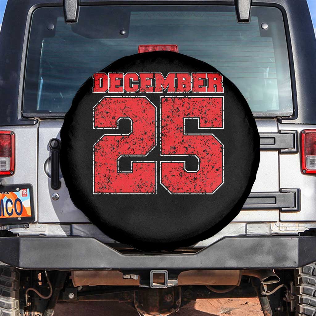 Retro December 25 Christmas Spare Tire Cover Vintage Holiday - Wonder Print Shop