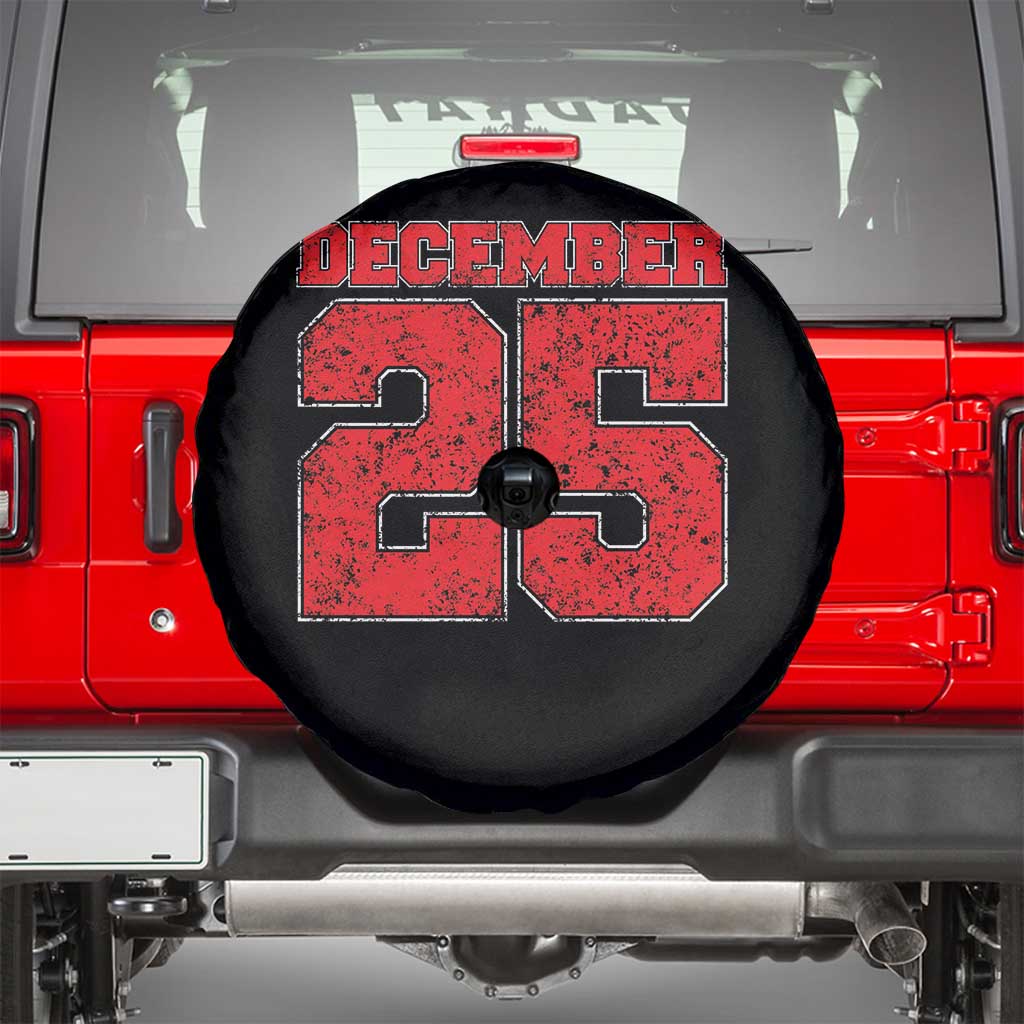 Retro December 25 Christmas Spare Tire Cover Vintage Holiday - Wonder Print Shop