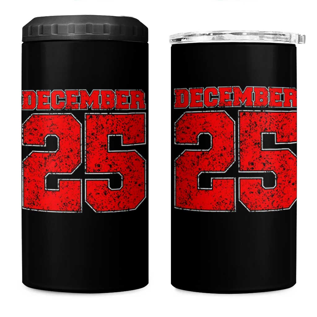 Retro December 25 Christmas 4 in 1 Can Cooler Tumbler Vintage Holiday - Wonder Print Shop