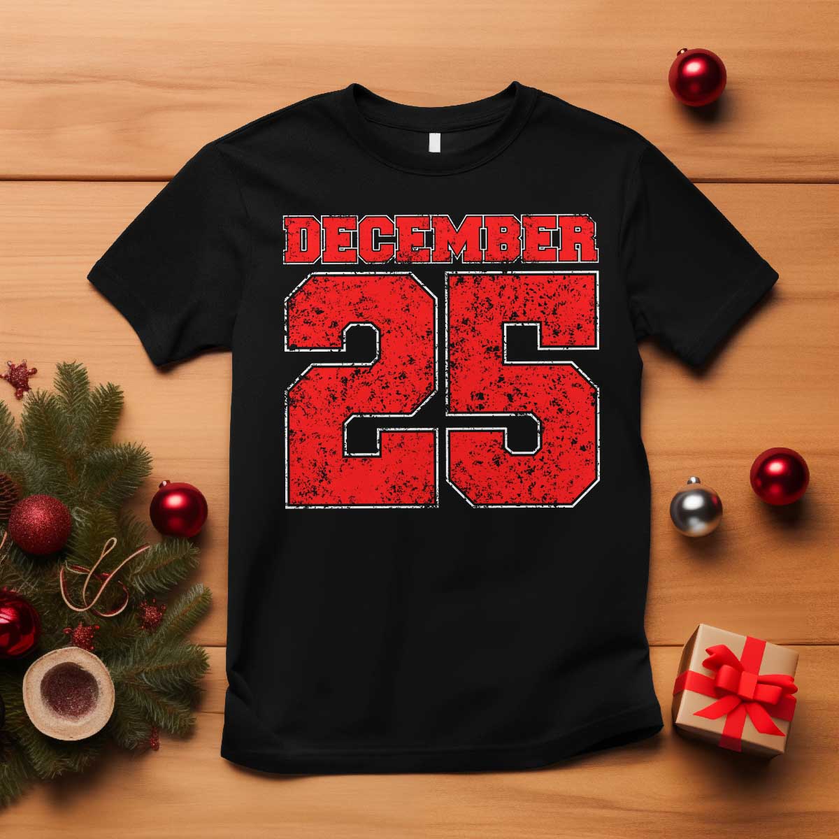 Retro December 25 Christmas T Shirt Vintage Holiday - Wonder Print Shop