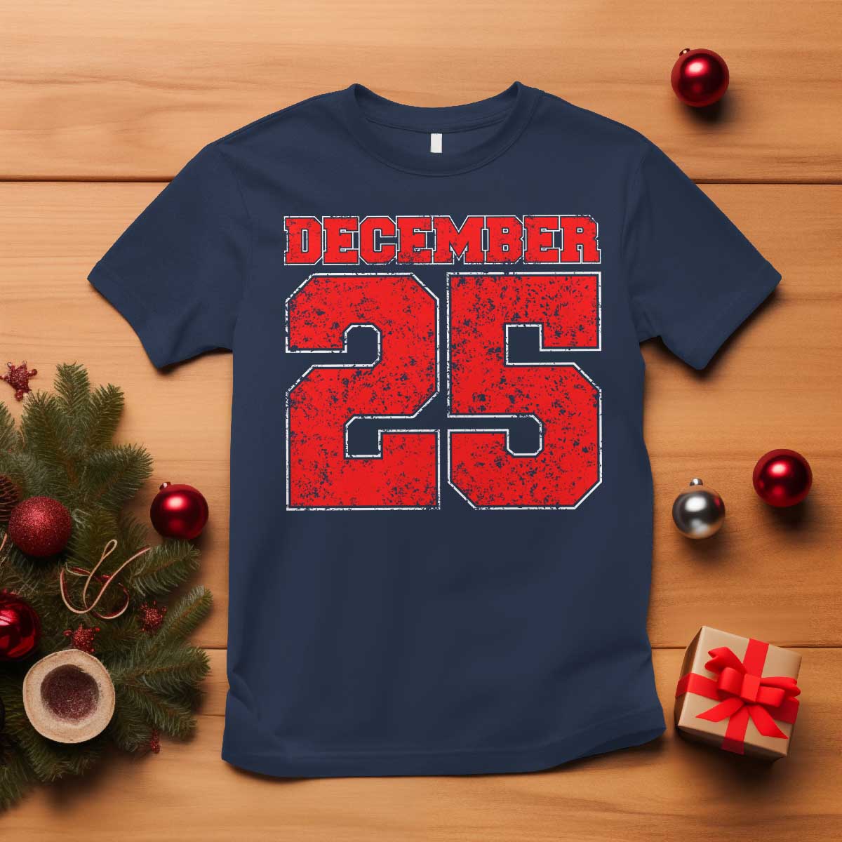 Retro December 25 Christmas T Shirt Vintage Holiday - Wonder Print Shop