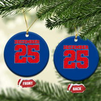 Retro December 25 Christmas Ceramic Ornament Vintage Holiday - Wonder Print Shop