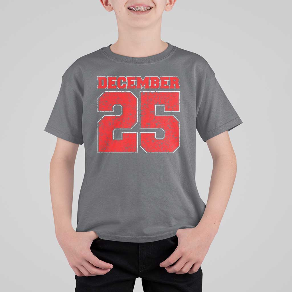 Retro December 25 Christmas T Shirt For Kid Vintage Holiday - Wonder Print Shop