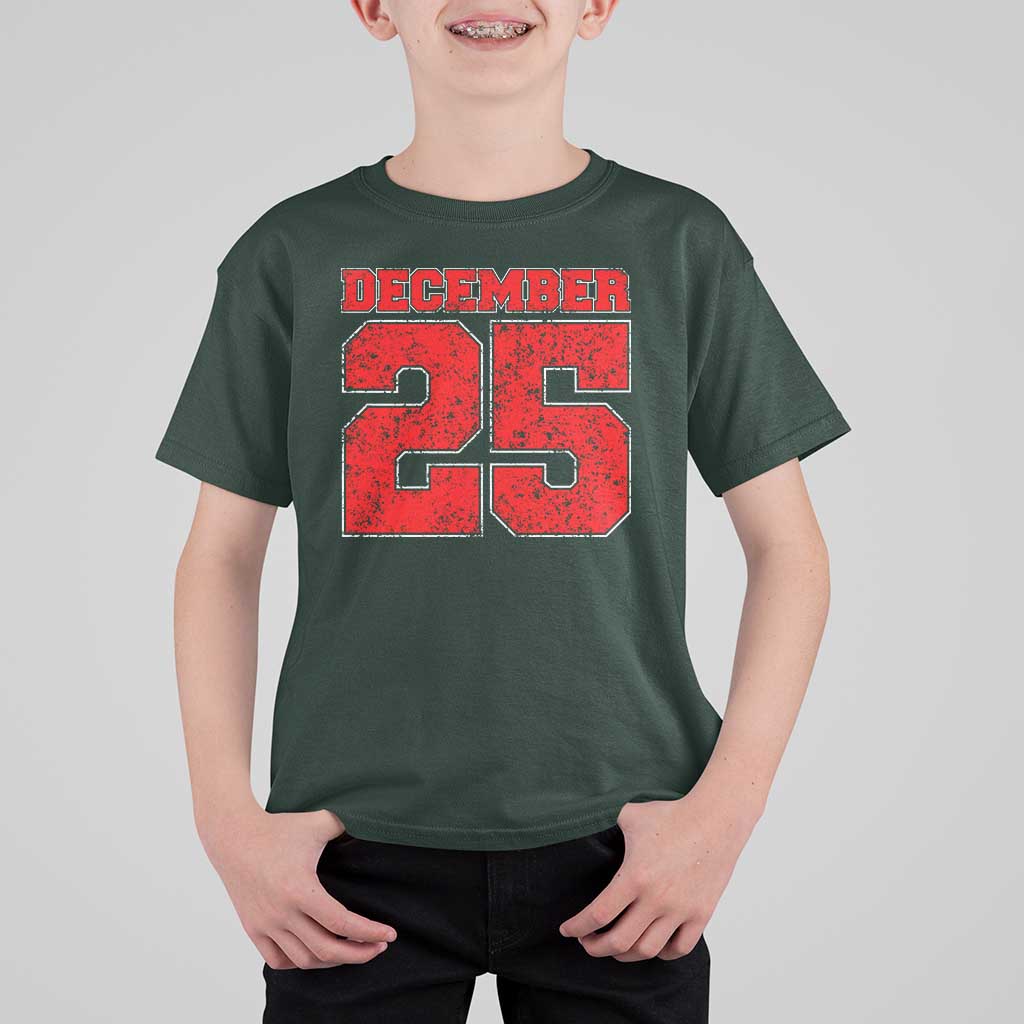 Retro December 25 Christmas T Shirt For Kid Vintage Holiday - Wonder Print Shop