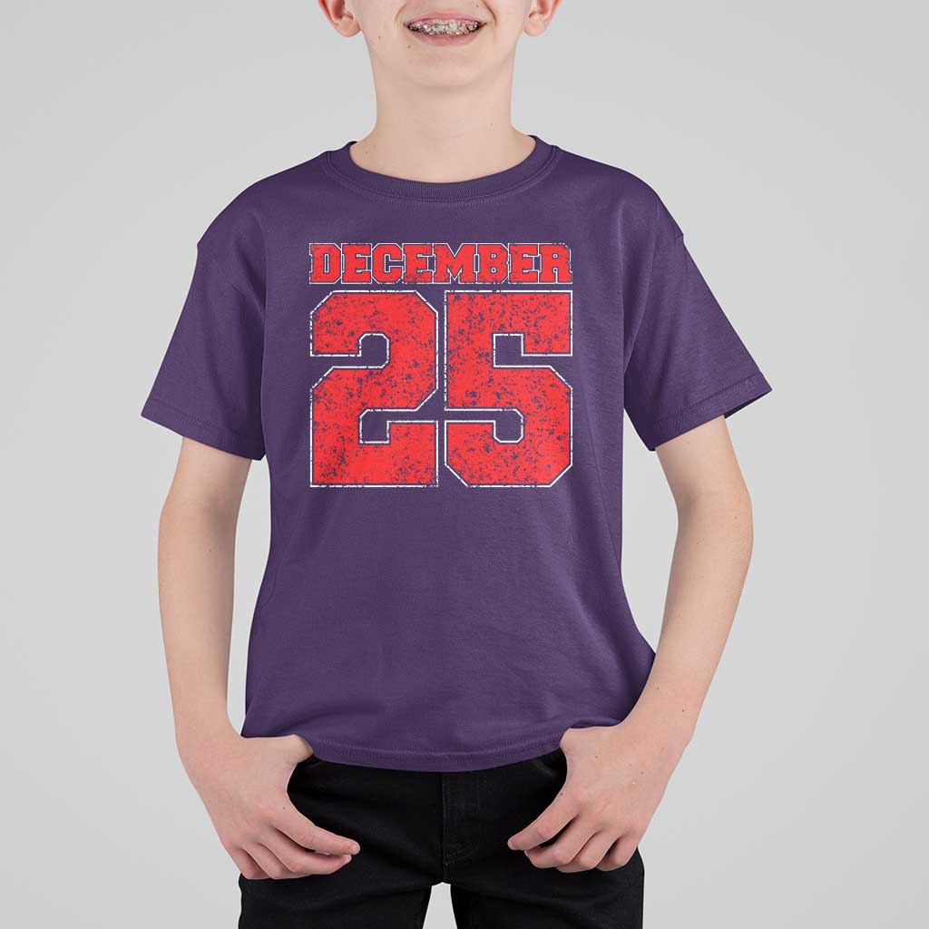 Retro December 25 Christmas T Shirt For Kid Vintage Holiday - Wonder Print Shop