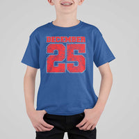 Retro December 25 Christmas T Shirt For Kid Vintage Holiday - Wonder Print Shop