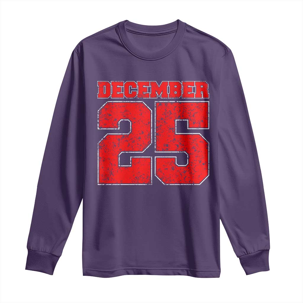 Retro December 25 Christmas Long Sleeve Shirt Vintage Holiday - Wonder Print Shop