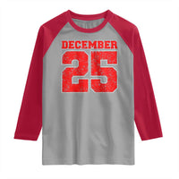 Retro December 25 Christmas Raglan Shirt Vintage Holiday - Wonder Print Shop
