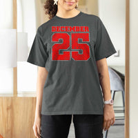 Retro December 25 Christmas T Shirt For Women Vintage Holiday - Wonder Print Shop